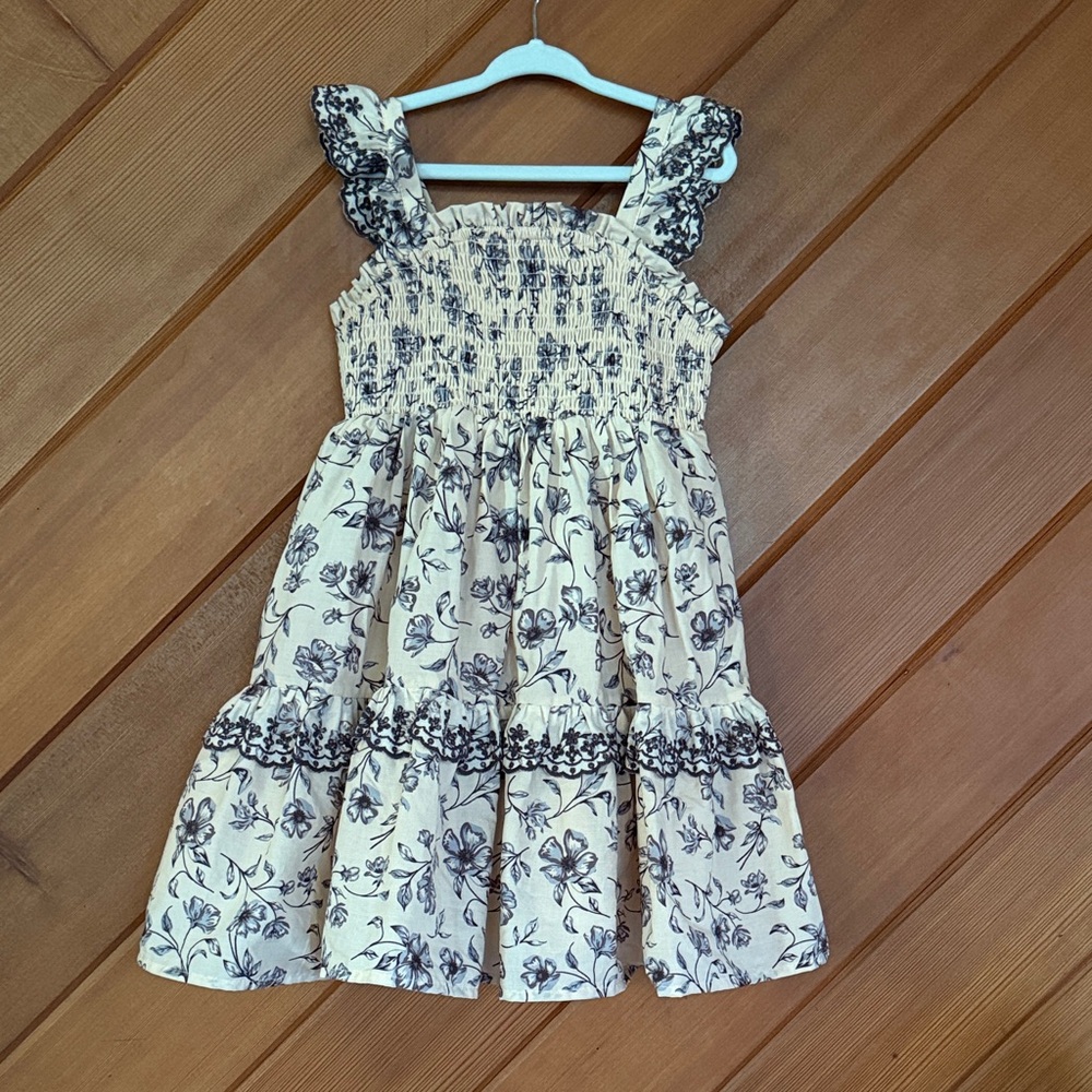 Haute Hippie Black and Cream Floral Kids Dress